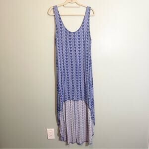 Merona Plus Size Blue Patterned Hi Low Tank Dress Size XXL